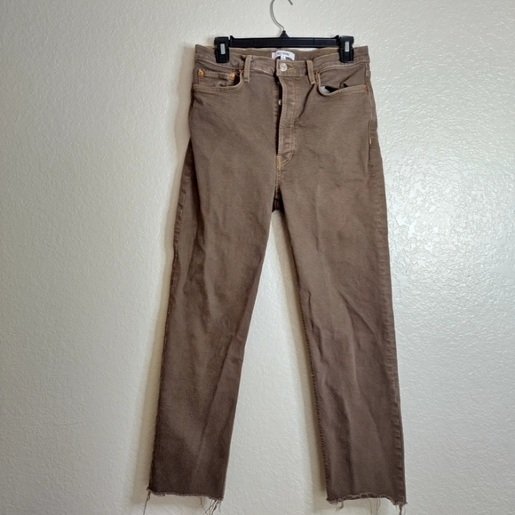 re/done 70s High-Rise Stove Pipe Jeans in washed chocolate sz 29 - Picture 2 of 10